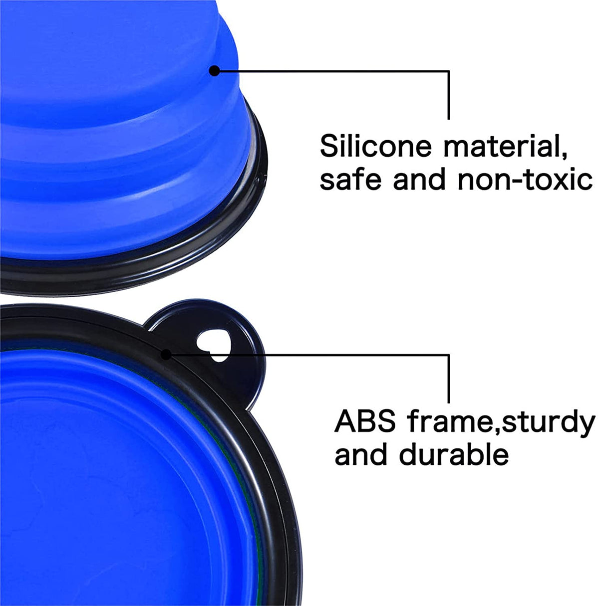 Collapsible Travel Dog Bowls — Set of 5 (Blue)