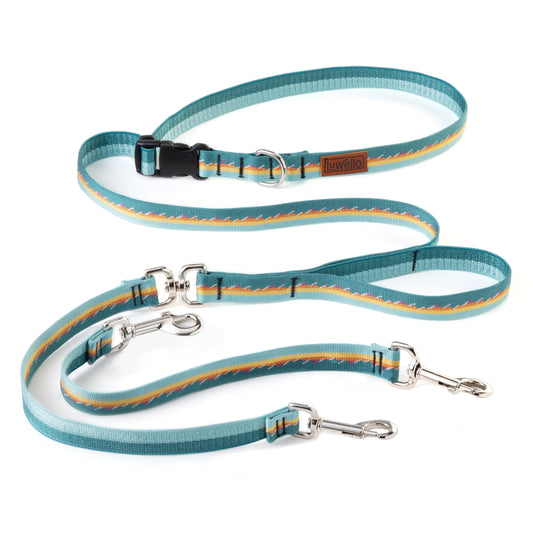 Luwello Coupler Leash for Two Dogs — 1" Belted