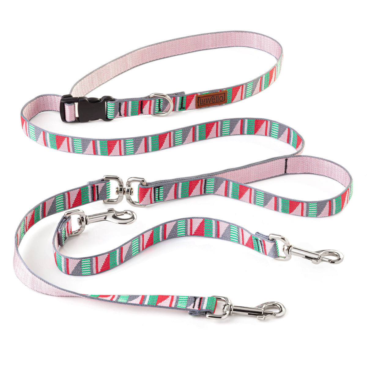 Luwello Coupler Leash for Two Dogs — 1" Belted